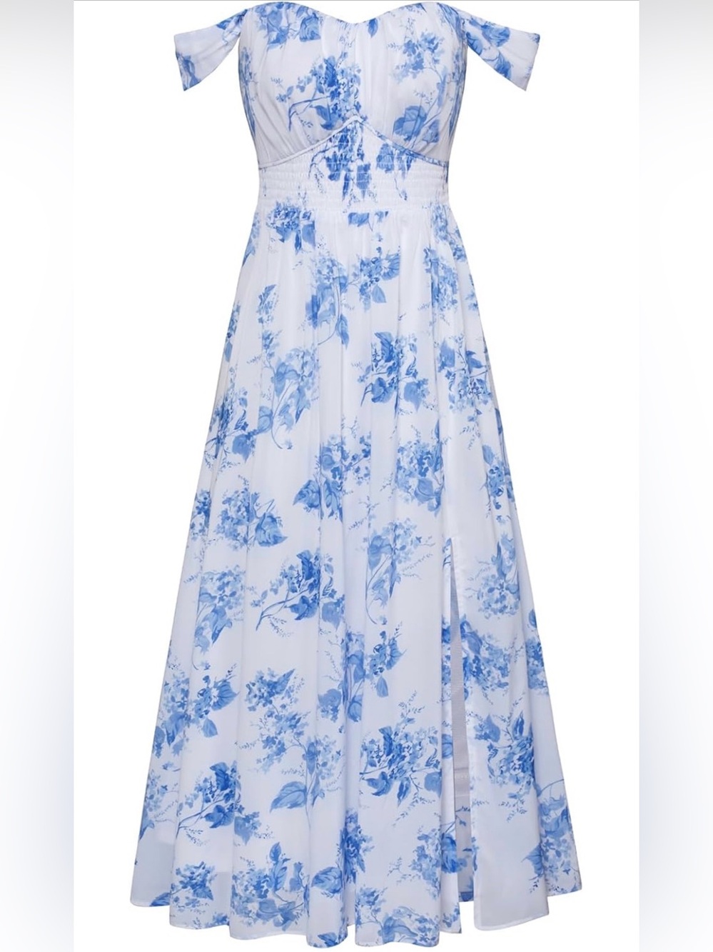 Grace Karin floral blue and white dress